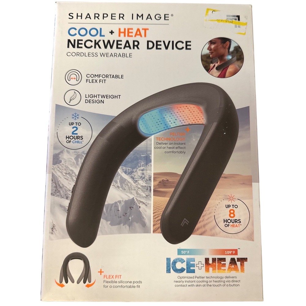 Sharper Image Cool + Heat Neckwear Device Cordless Peltier Wearable 1019339